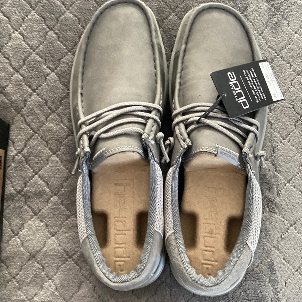 Hey Dude ice grey slip on shoes. Mens size 10.